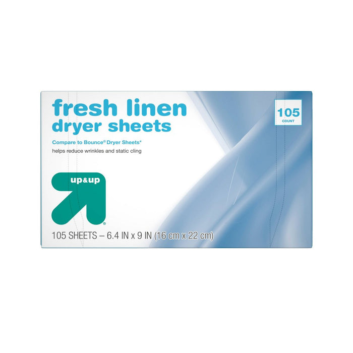Fresh Linen Fabric Softener Dryer Sheets - 105ct - Up&Up&