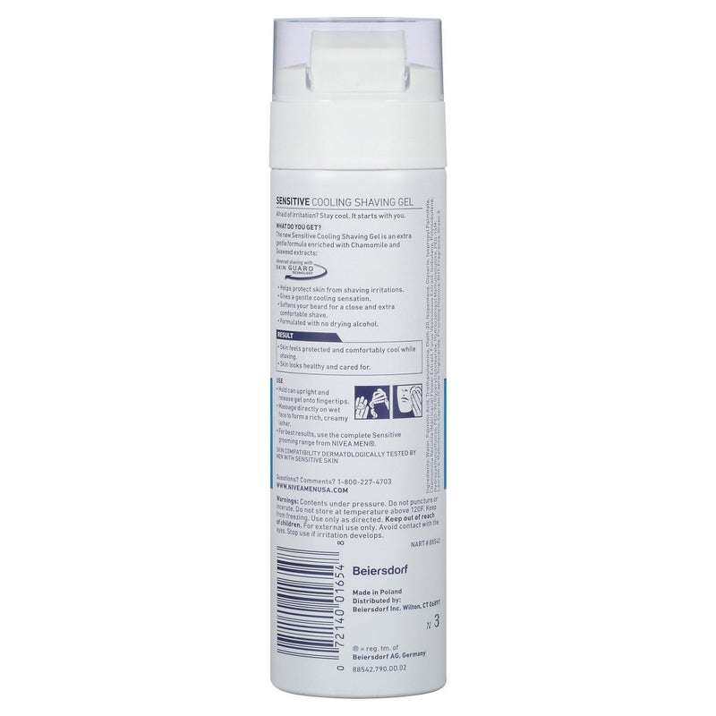 NIVEA Men Aerosol Can Sensitive Cool Shaving Gel - 7oz