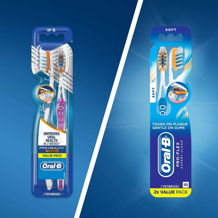Oral-B Pro-Flex Stain Eraser Manual Toothbrush Soft - 2ct