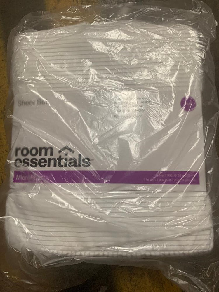 Full Striped Microfiber Sheet Set Gray - Room Essential