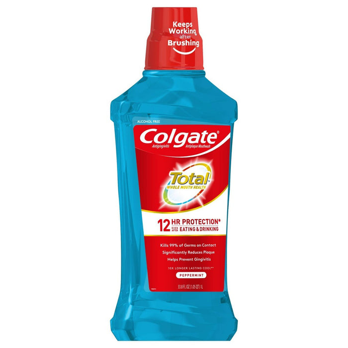 Colgate Total Alcohol Free Mouthwash - Peppermint - 1L - 33.8 fl oz