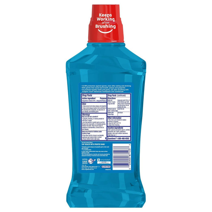 Colgate Total Alcohol Free Mouthwash - Peppermint - 1L - 33.8 fl oz