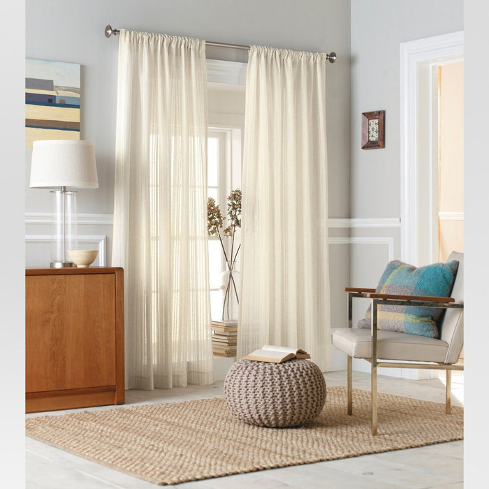 Leno Weave Sheer Curtain Panel Ivory (54"X84") - Threshold&