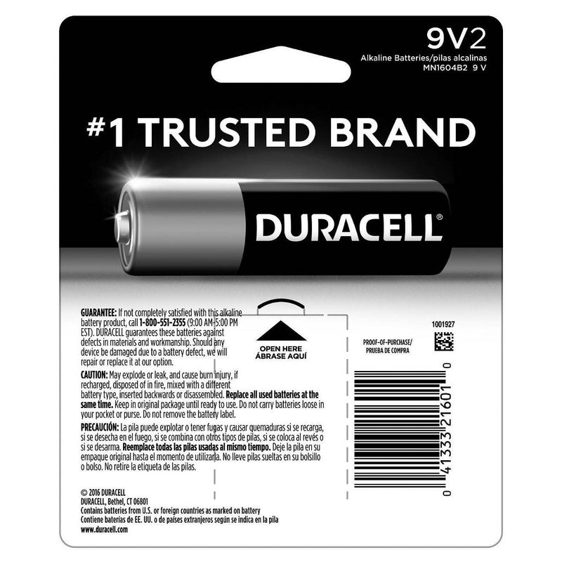 Duracell Copper Top 9V Alkaline Batteries - 2ct25