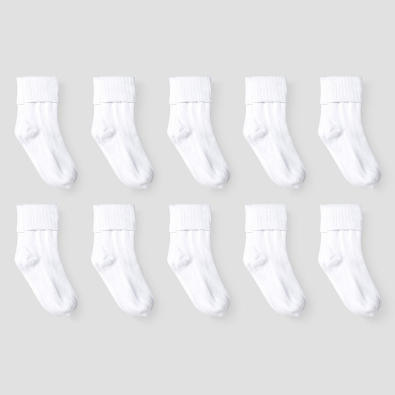 Girls' 10pk Athletic Socks - Cat & Jack M