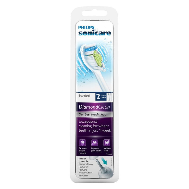 Philips Sonicare HX6062/64 Diamond Clean Standard Replacement Toothbrush Head - 2pk
