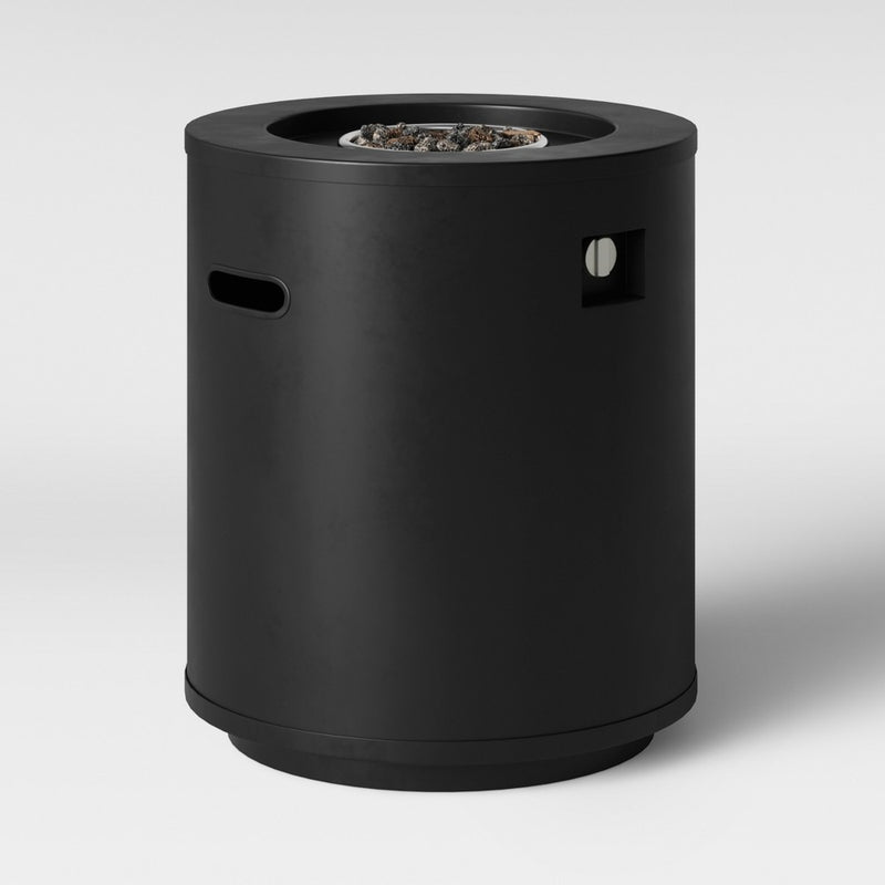 Round Metal Fire Column - Black - Project 62& (LOCAL PICKUP ONLY)