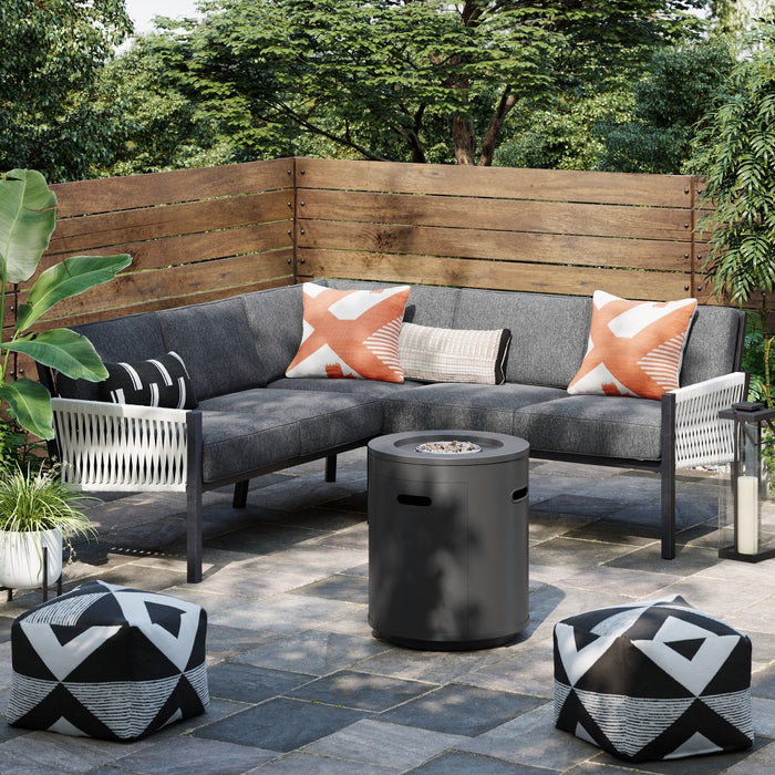 Round Metal Fire Column - Black - Project 62& (LOCAL PICKUP ONLY)