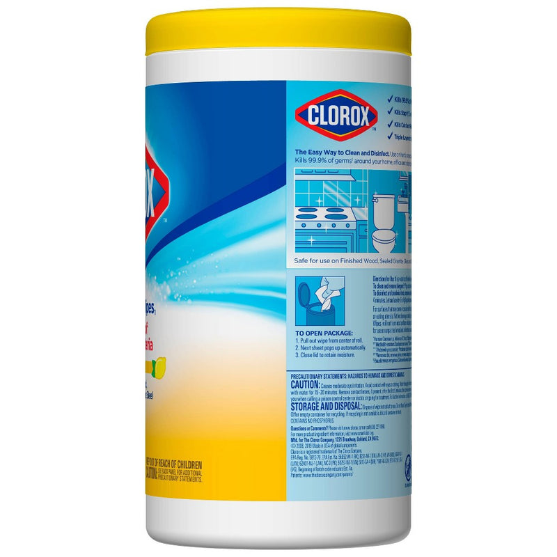 Clorox Disinfecting Wipes Bleach Free Cleaning Wipes - Crisp Lemon - 75ct