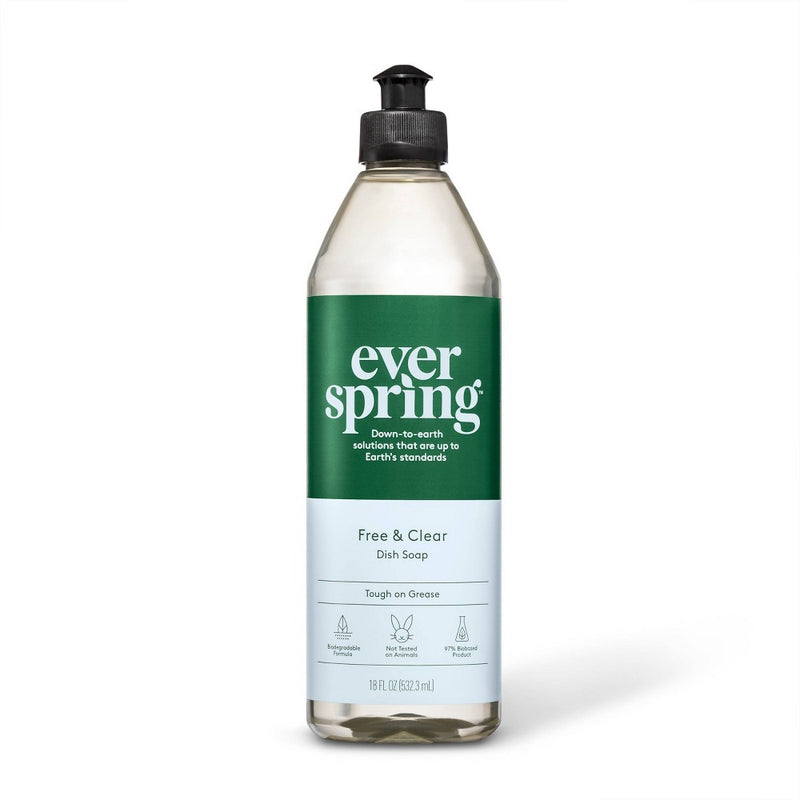 Free & Clear Liquid Dish Soap - 18 fl oz - Everspring&