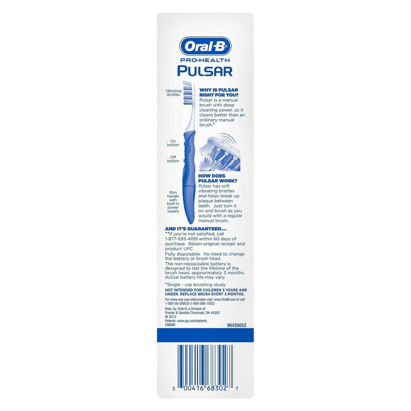 Oral-B Pulsar Expert Clean Battery Powered Toothbrush Medium - 2ct