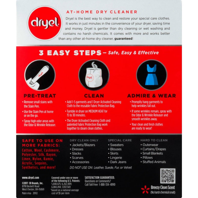 Dryel At-Home Dry Cleaner Starter Kit 4 Loads