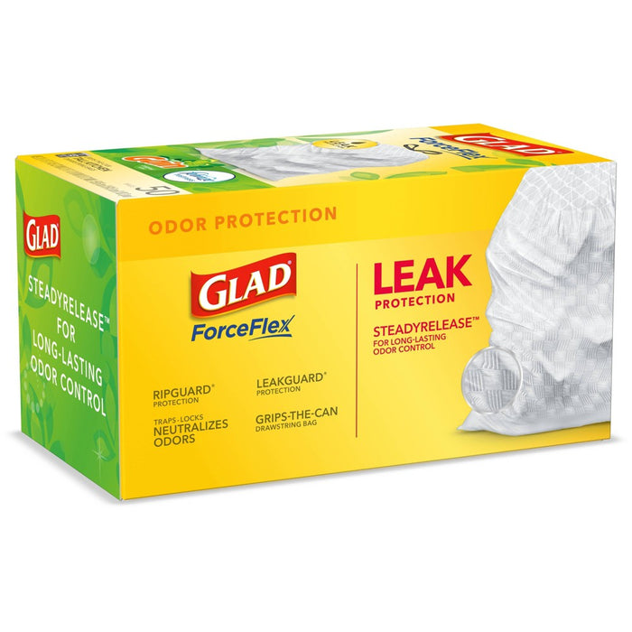 Glad Tall Kitchen Drawstring Trash Bags - OdorShield 13 Gallon - Gain Original with Febreze Freshness - 50 ct