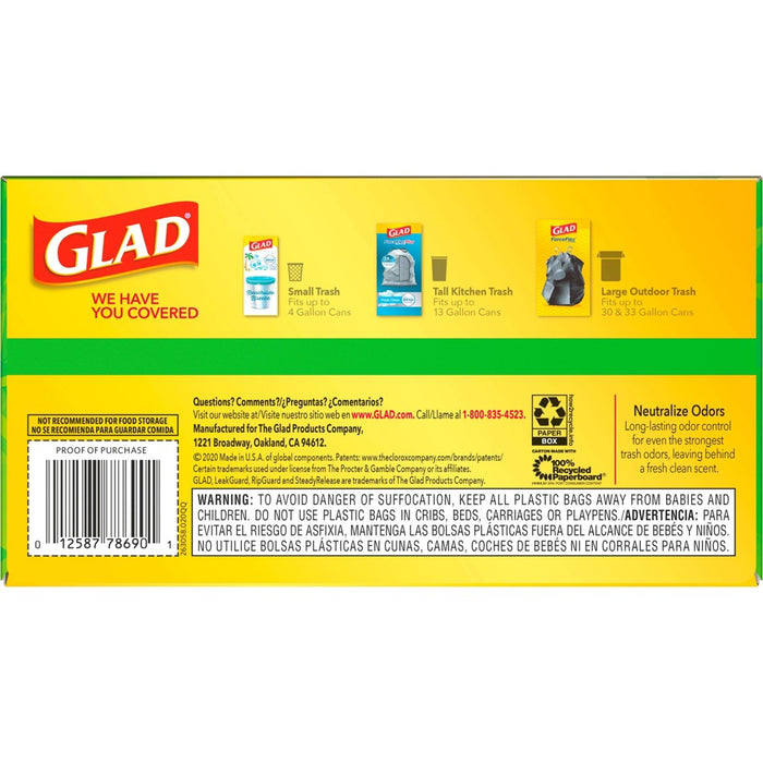 Glad Tall Kitchen Drawstring Trash Bags - OdorShield 13 Gallon - Gain Original with Febreze Freshness - 50 ct