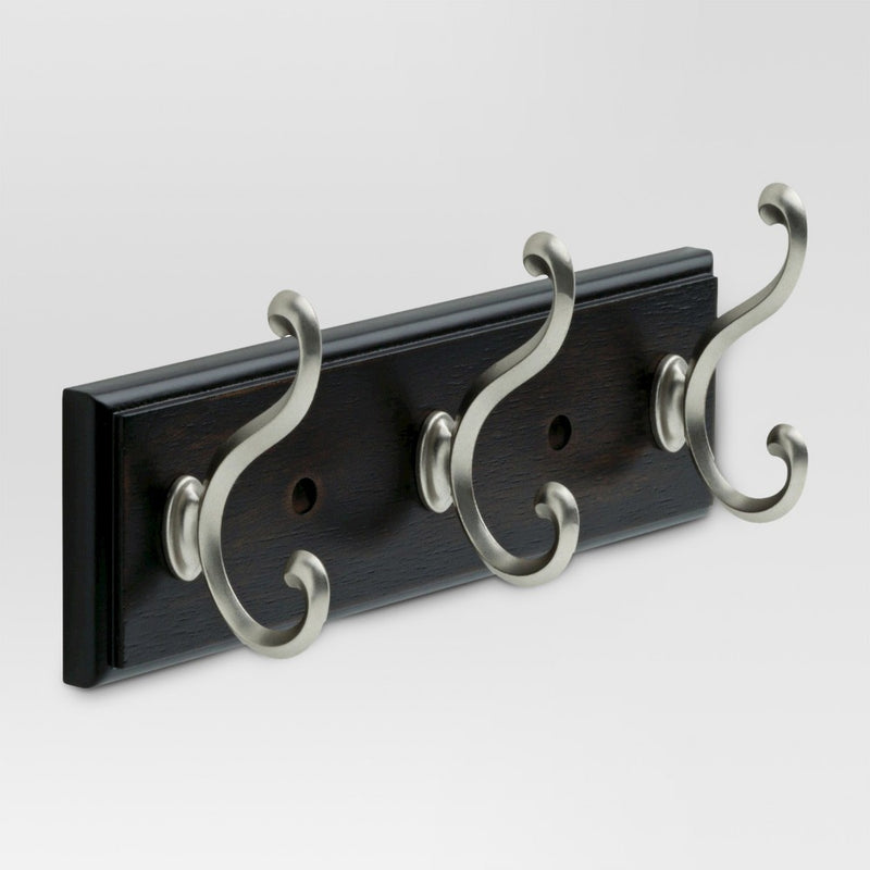 10" 3-Scroll Hook Rack -Vintage Black/Nickel - Threshold&