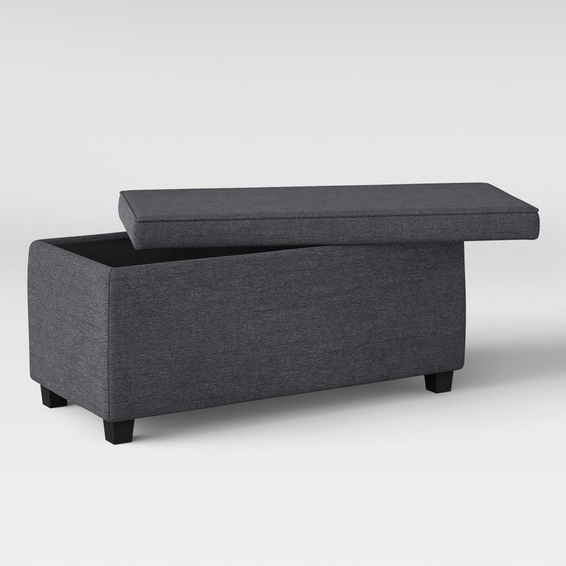 Double Storage Ottoman Dark Gray - Room Essentials& (LOCAL PICKUP ONLY)