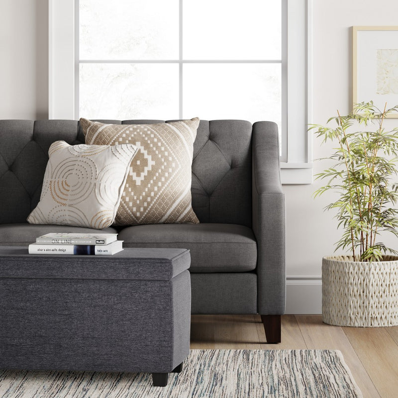 Double Storage Ottoman Dark Gray - Room Essentials& (LOCAL PICKUP ONLY)