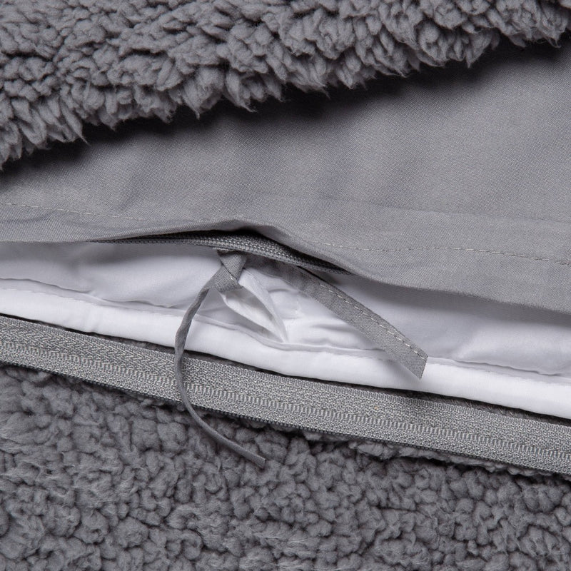 50" x 70" 12lbs Sherpa Weighted Blanket with Removable Cover Gray - Room Essentials&