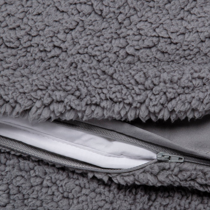 50" x 70" 12lbs Sherpa Weighted Blanket with Removable Cover Gray - Room Essentials&