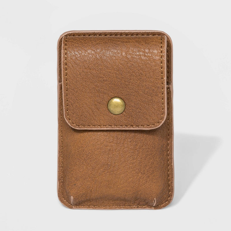 Adhesive Cell Phone Card Case Holder - Universal Thread& Brown