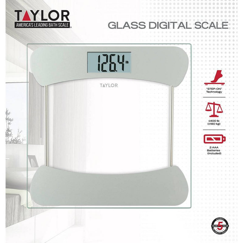 Digital Glass Scale with Stainless Steel Accents Clear - Taylor