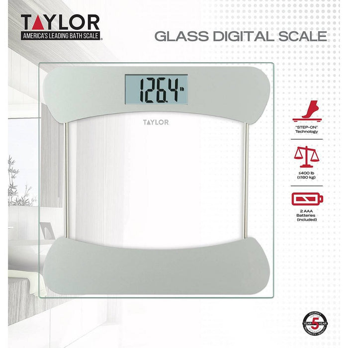 Digital Glass Scale with Stainless Steel Accents Clear - Taylor