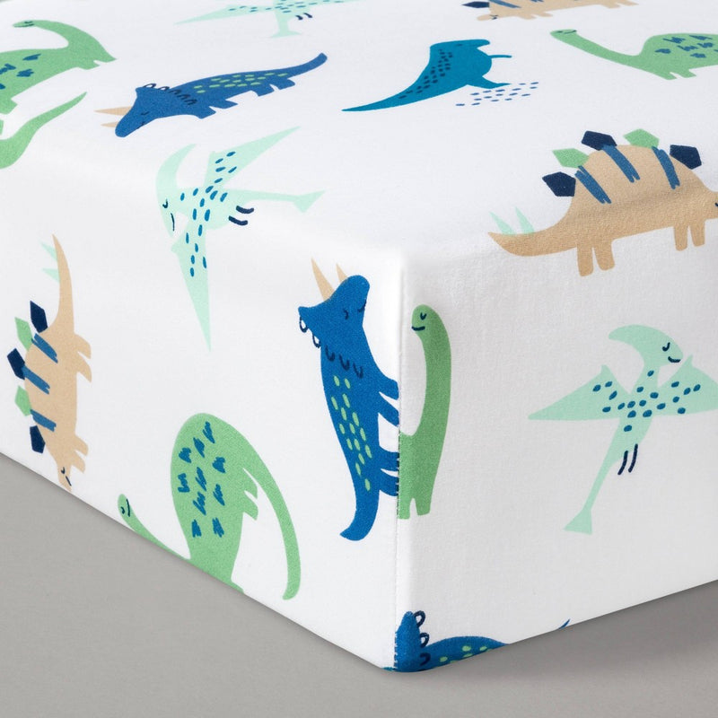 Fitted Crib Sheet Dinos Cool - Cloud Island& Blue/Green