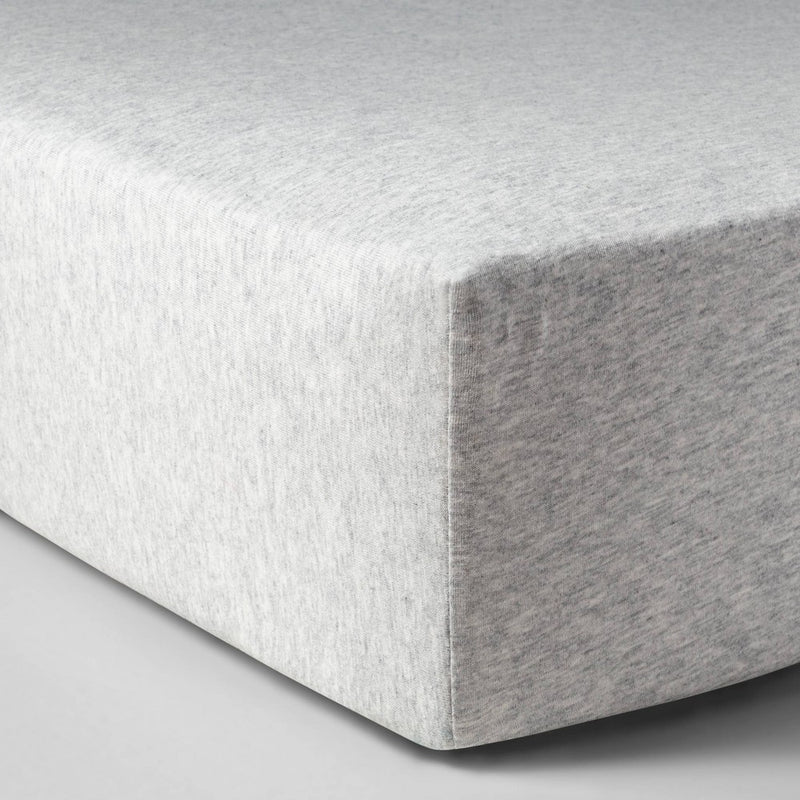Fitted Crib Sheet Jersey Knit Heather Gray - Cloud Island& Gray