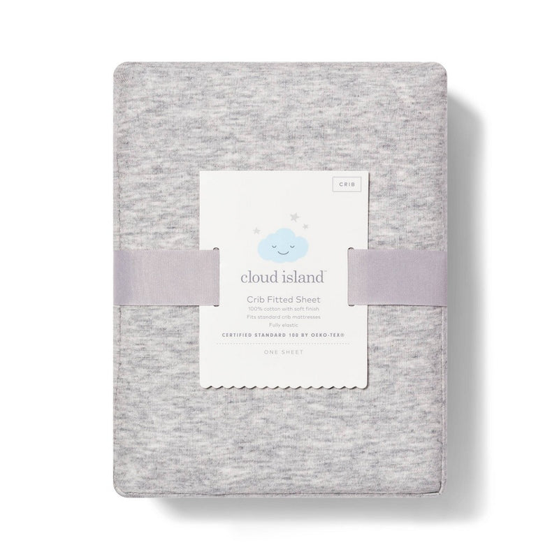 Fitted Crib Sheet Jersey Knit Heather Gray - Cloud Island& Gray