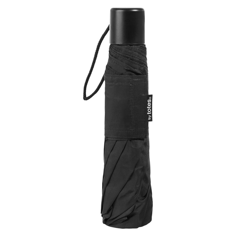 Totes Manual With Neverwet Compact Umbrella - Black