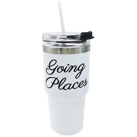 Modern Expressions Stainless Steel Tumbler with Straw - 1.0 ea