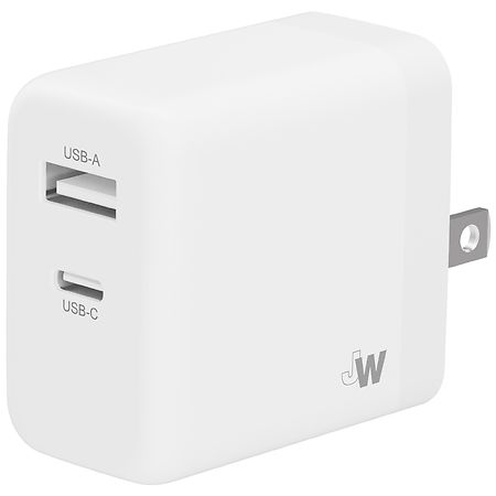 Just Wireless Home Charger Dual Port USB-A/USB C - 1.0 ea