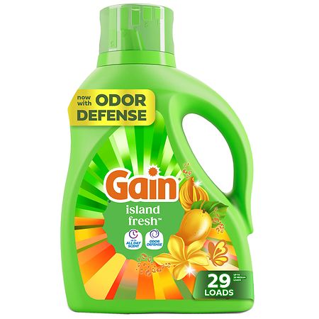 Gain Liquid Laundry Detergent, with Odor Defense Island Fresh, 29 Loads - 39.0 fl oz