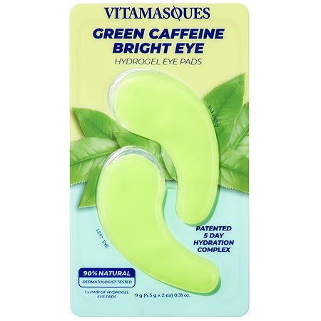 Vitamasques Green Caffeine Bright Eye Hydrogel Eye Pads  One Pair
