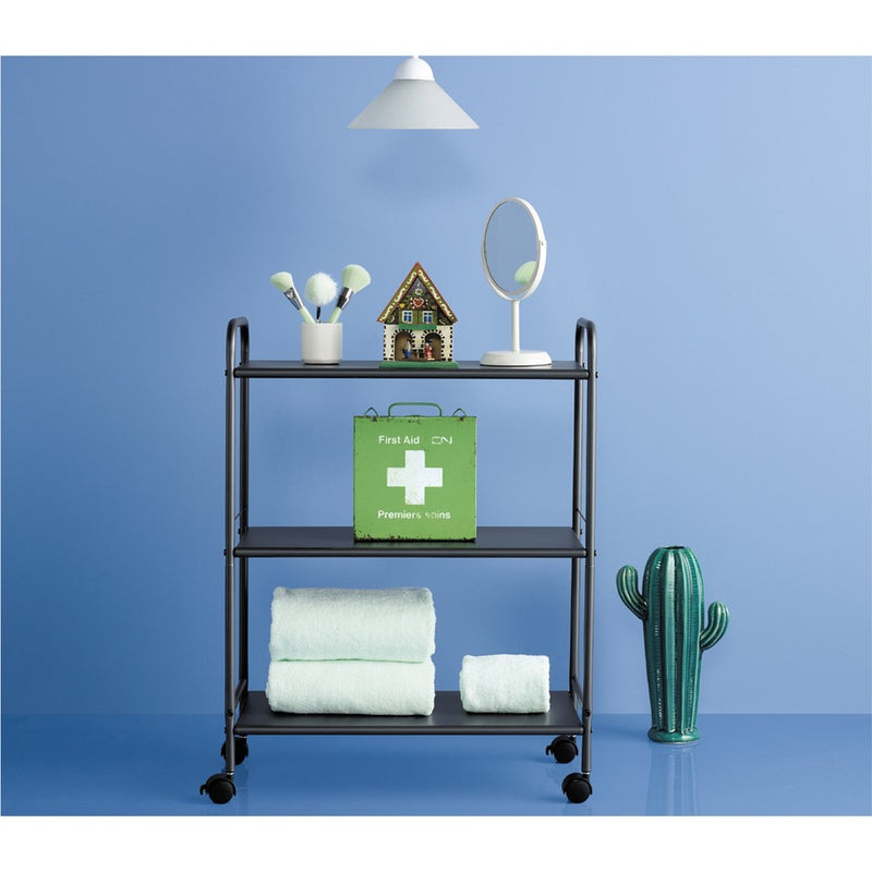 3 Shelf Wide Utility Storage Cart Gray - Room Essentials& (LOCAL PICKUP ONLY)