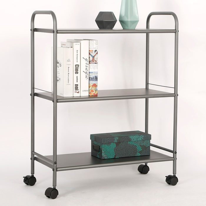 3 Shelf Wide Utility Storage Cart Gray - Room Essentials& (LOCAL PICKUP ONLY)