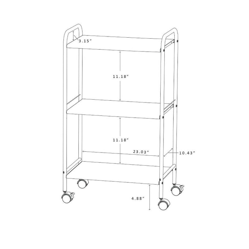 3 Shelf Wide Utility Storage Cart Gray - Room Essentials& (LOCAL PICKUP ONLY)