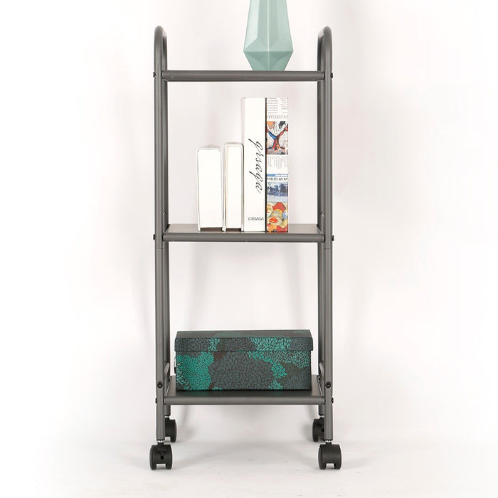 3 Shelf Wide Utility Storage Cart Gray - Room Essentials& (LOCAL PICKUP ONLY)