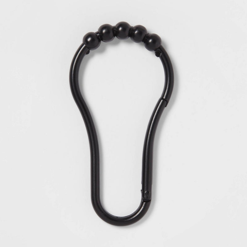 V Hook Shower Curtain Rings Matte Black - Made By Design&