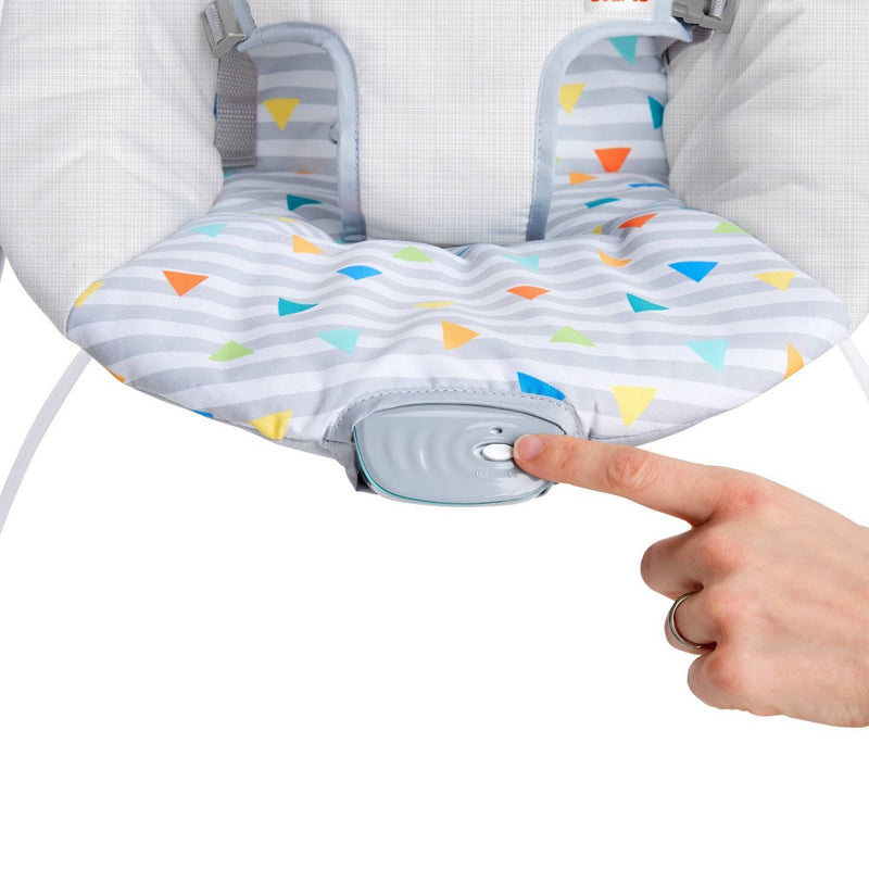 Bright Starts Safari Vibrating Baby Bouncer - Gray