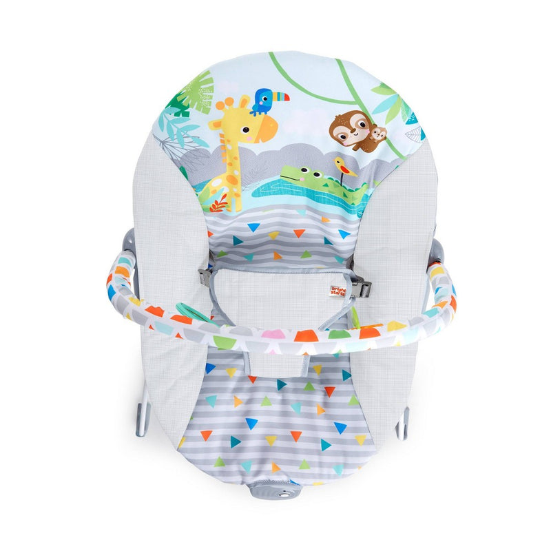 Bright Starts Safari Vibrating Baby Bouncer - Gray