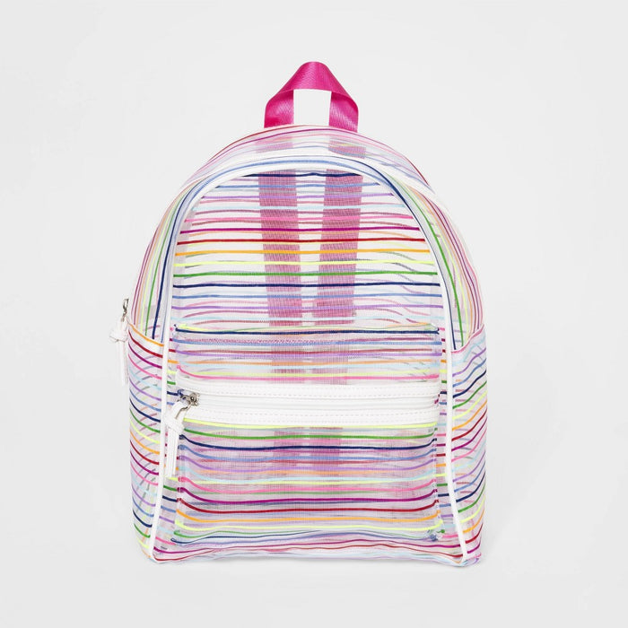 Girls' Printed Mesh Stripe Mini Backpack - Cat & Jack
