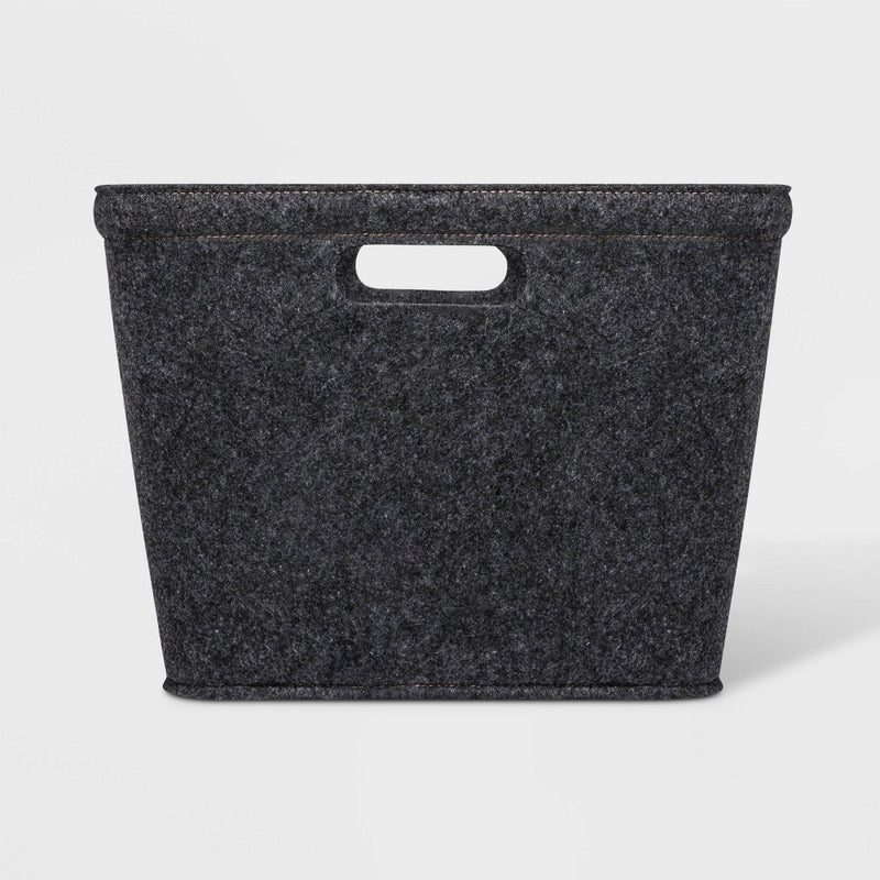 Medium Felt Basket with Stitching Dark Gray 10.5"x14" - Project 62&