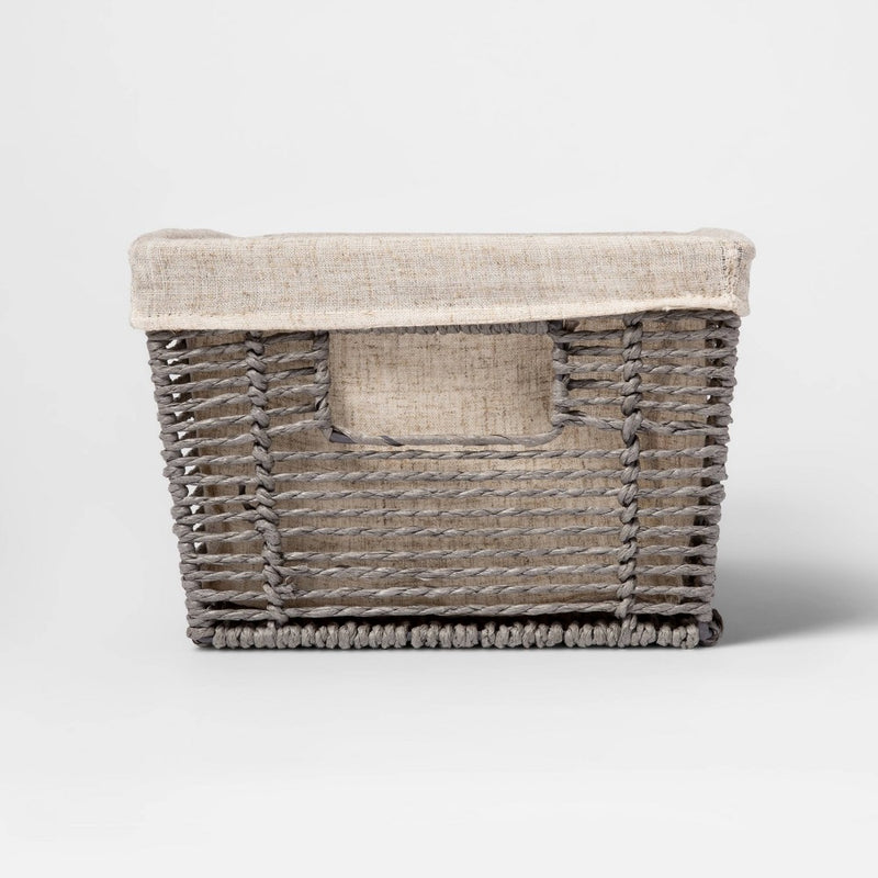 16 x 9 x 6" Twisted Paper Rope Media Basket Gray - Threshold&