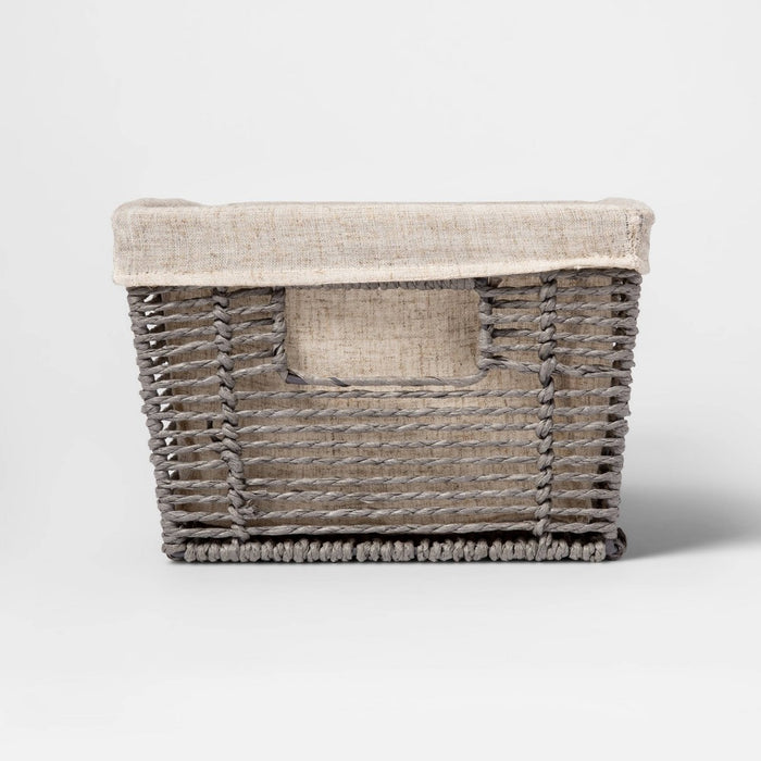 16 x 9 x 6" Twisted Paper Rope Media Basket Gray - Threshold&