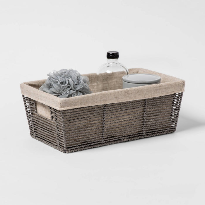 16 x 9 x 6" Twisted Paper Rope Media Basket Gray - Threshold&