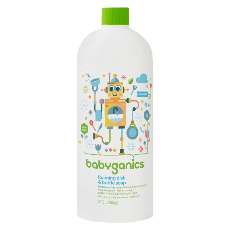 Babyganics Dish & Bottle Soap Refill, Fragrance Free - 32oz