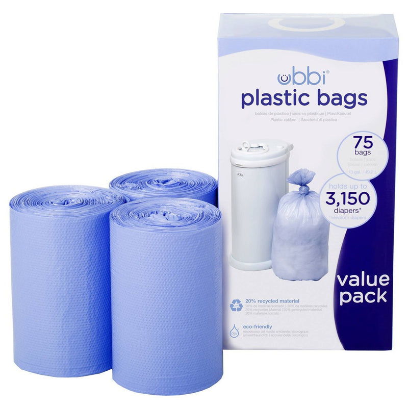 Ubbi Plastic Diaper Pail Bags - White - 75ct
