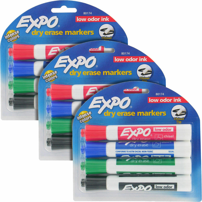 Expo Low Odor Chisel Point Dry Erase Marker Pack