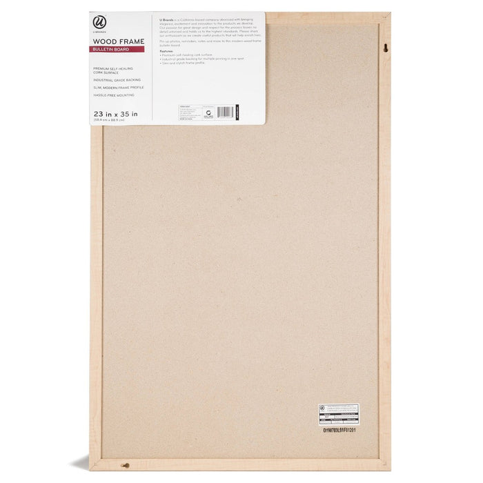 U-Brands 23" x 35" Wood Frame Bulletin Board (LOCAL PICKUP ONLY)